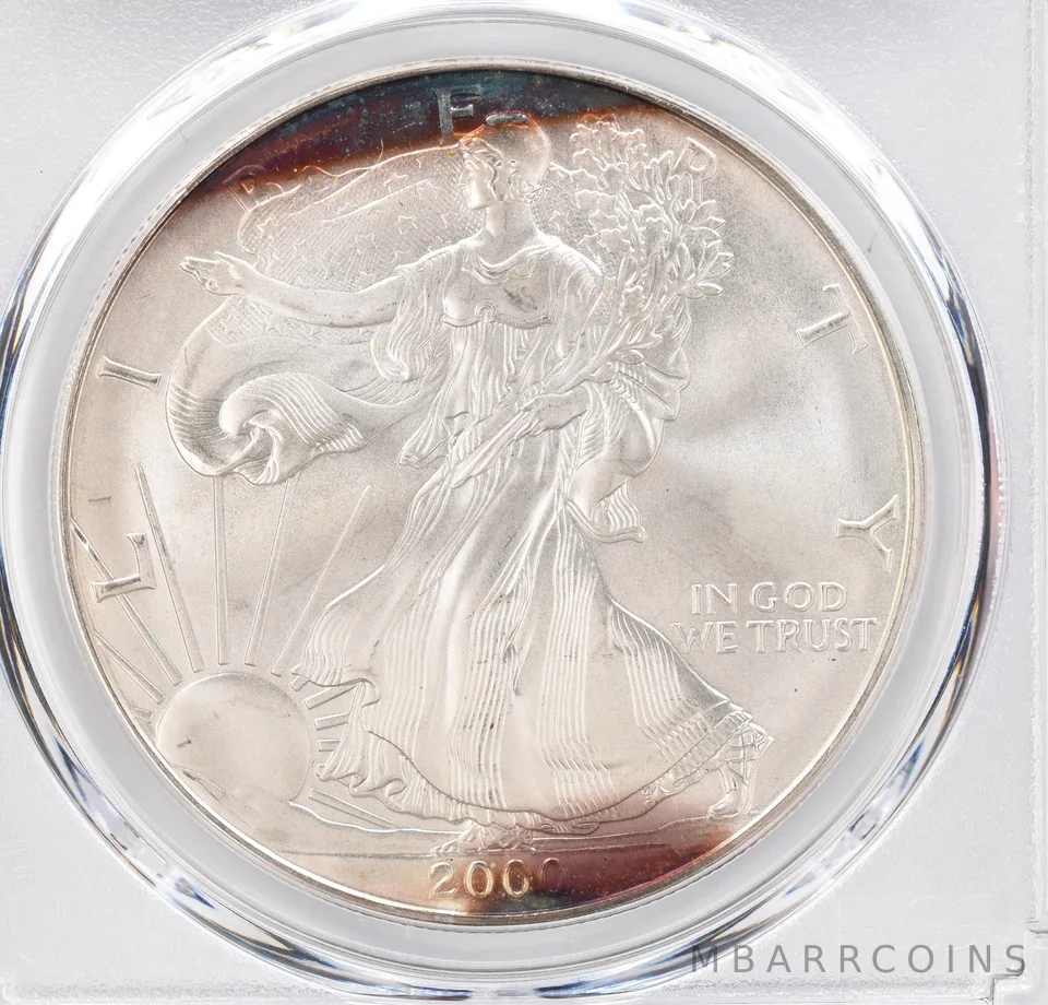 2000 American Silver Eagle MS68 PCGS Beautiful Tone *1263