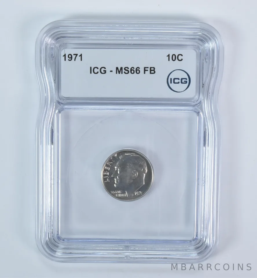 1971 Roosevelt Dime MS66 FB ICG