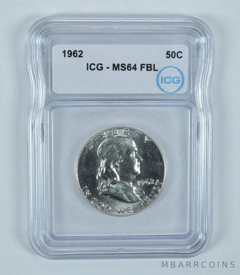 1962 Franklin Half Dollar MS64 FBL ICG