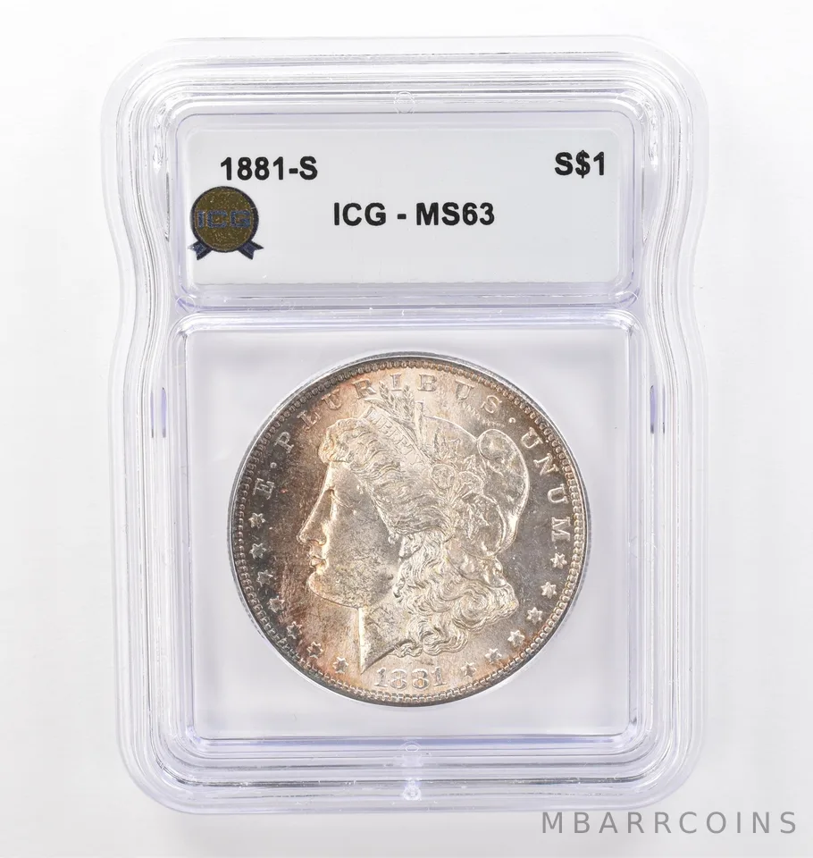 1881-S Morgan Silver Dollar MS63 ICG Peripheral Tone *6195
