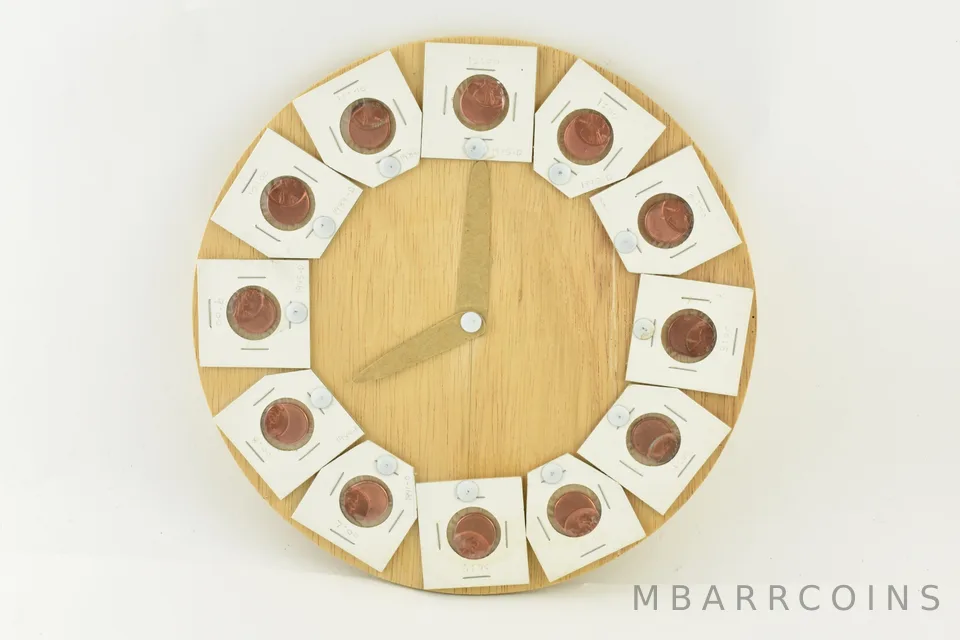 (12) 1975-1995 Lincoln Memorial Cents Offset Error Off Center Strike Clock a4692