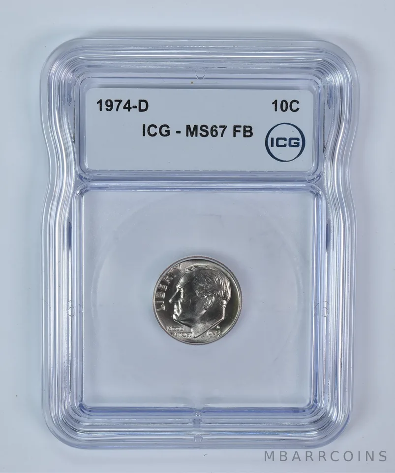 1974-D Roosevelt Dime MS67 FB ICG