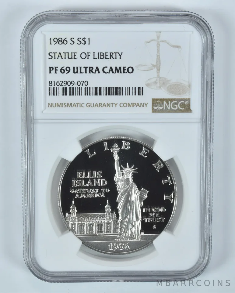 1986-S Statue Of Liberty Commemorative Silver Dollar PF69 UCAM NGC