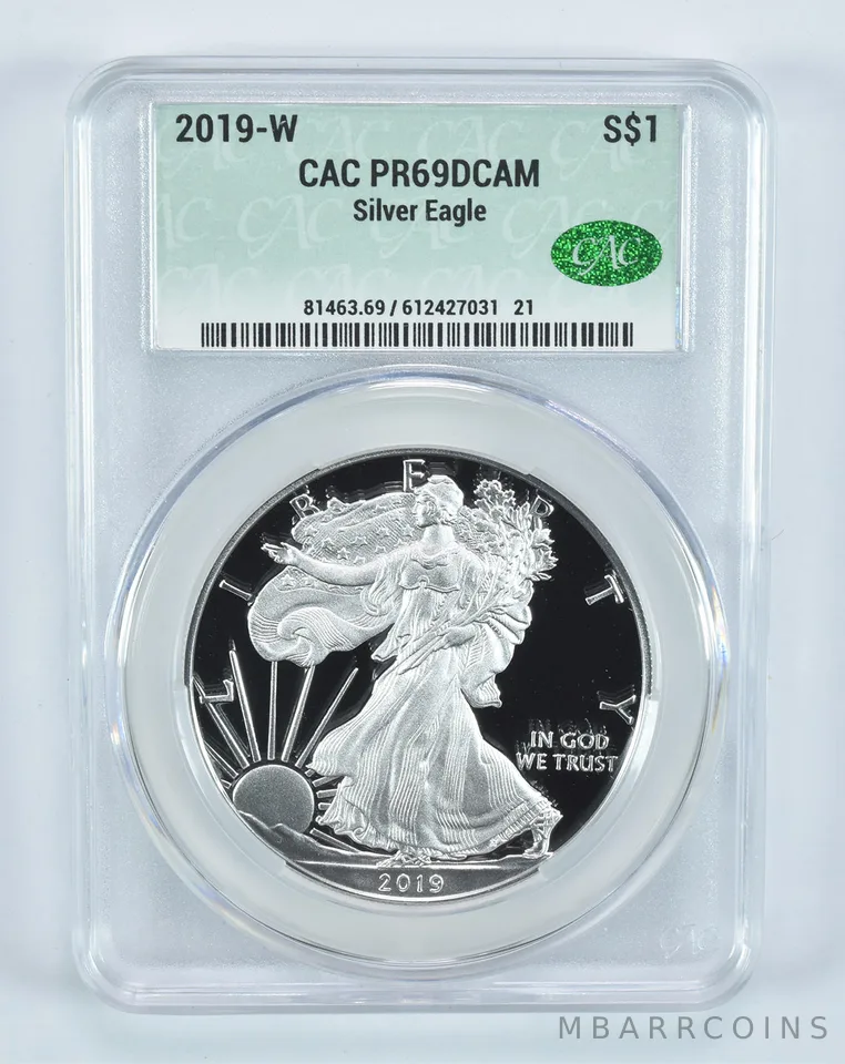 2019-W American Silver Eagle PR69 DCAM CAC CACg