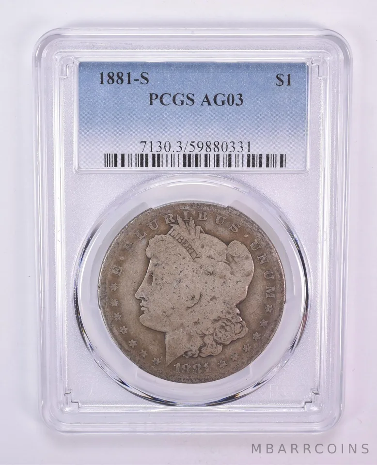1881-S Morgan Silver Dollar AG03 PCGS Blue Label Lowball