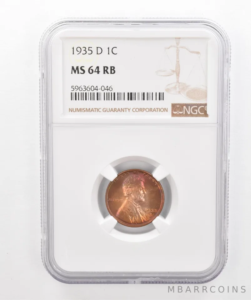 1935-D Lincoln Wheat Cent MS64 RB NGC Beautiful Tone *2932