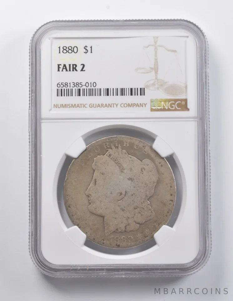 FAIR 2 1880 Morgan Silver Dollar NGC Lowball Low Ball Pocket Piece a6970