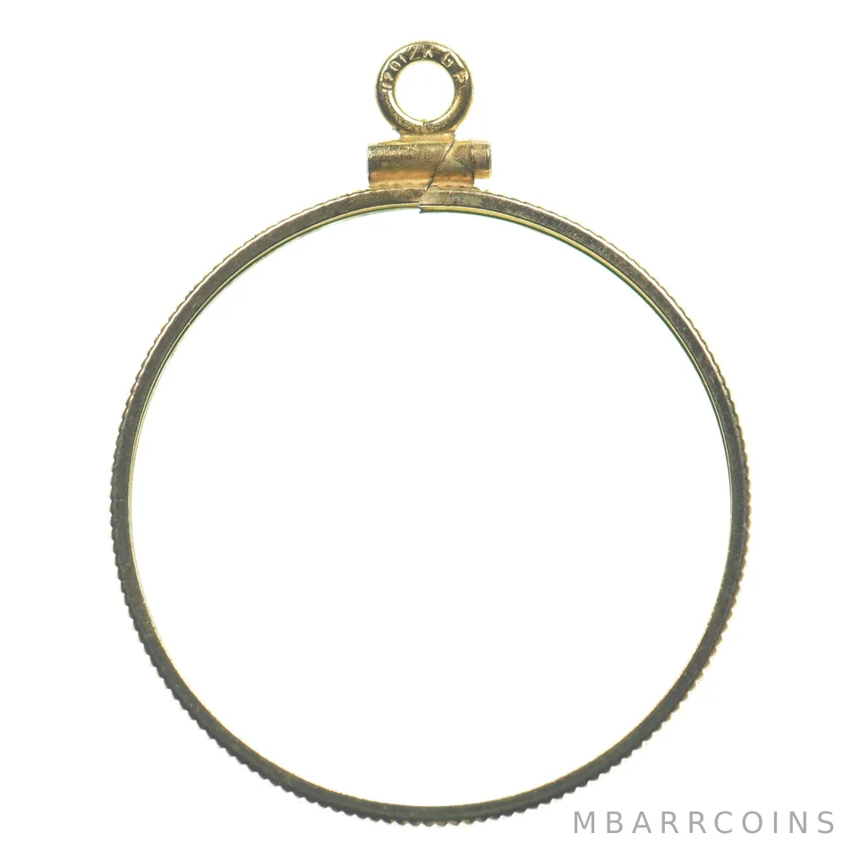 12k 1.2g Gold Filled 26mm 1/2 Krugerrand Coin Bezel Pendant Frame Edge *9114