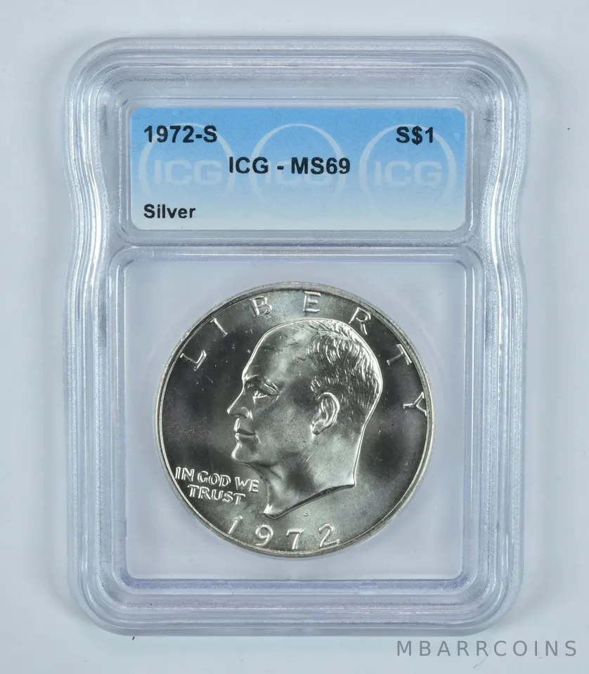 1972-S Eisenhower $1 Silver MS69 ICG