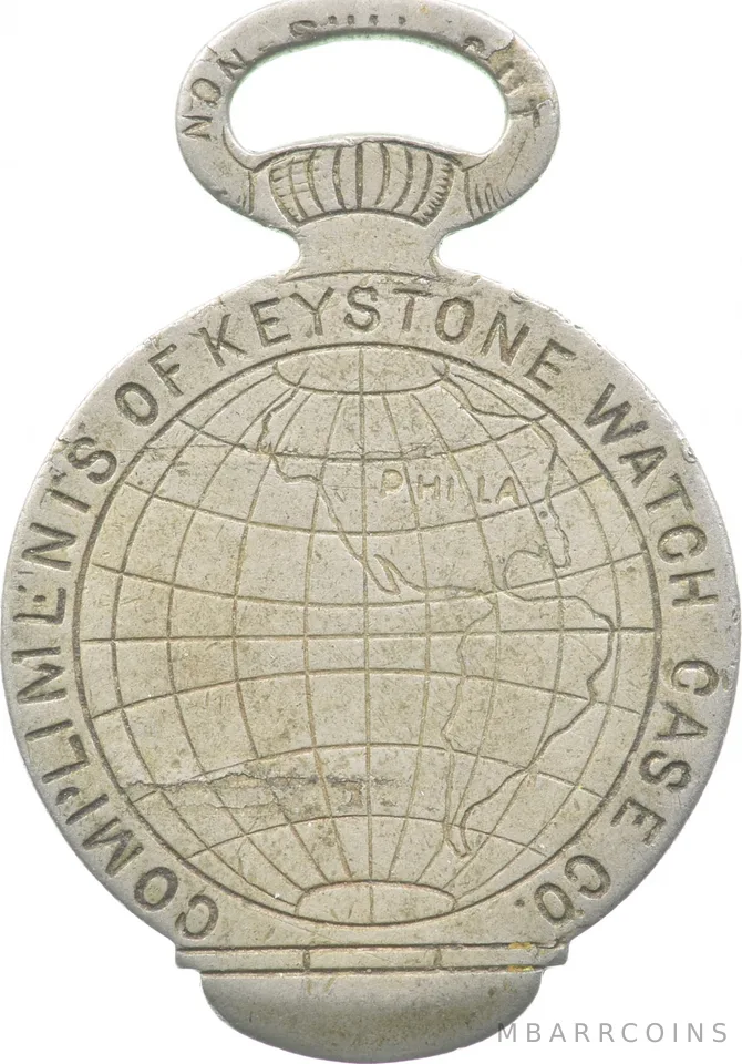 1893 Columbian Exposition Souvenir Token Keystone Watch Case Co Key *4710