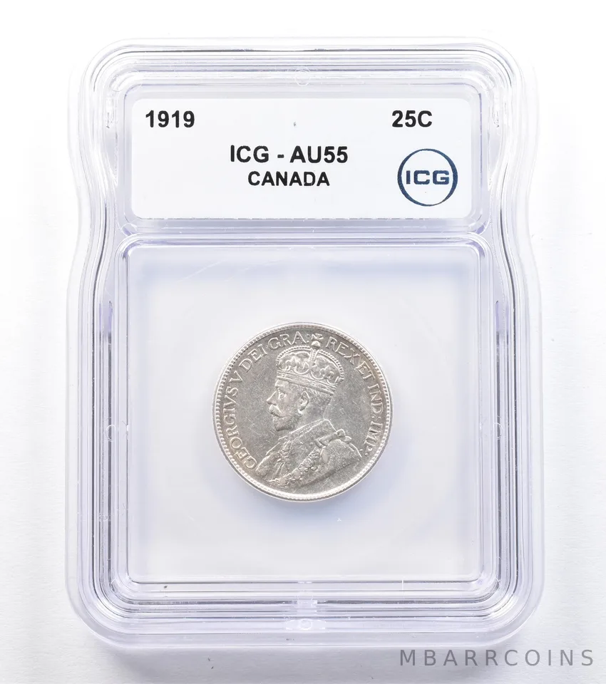 1919 Canada 25 Cents AU55 ICG *1811