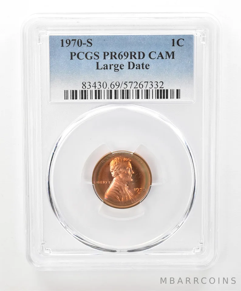 1970-S Lincoln Memorial Cent Large Date PR69 RD CAM PCGS Beautiful Tone *6666