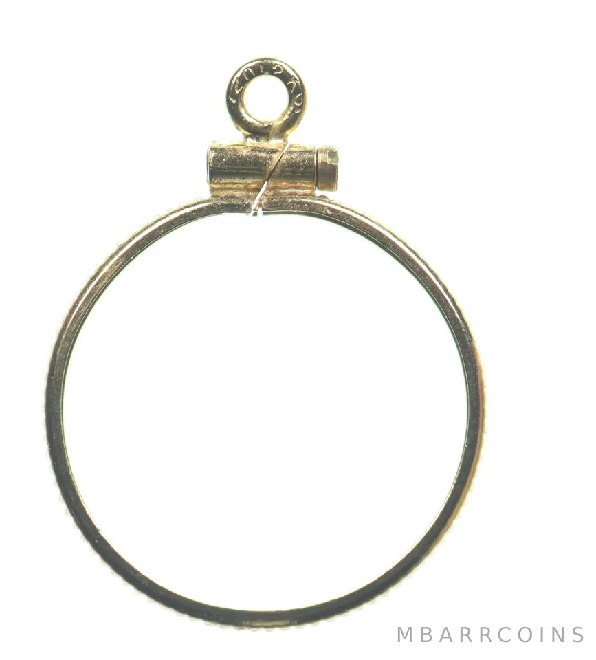 12k 0.6 Gram Gold Filled 15.5mm Coin Bezel Pendant Frame Edge *4918