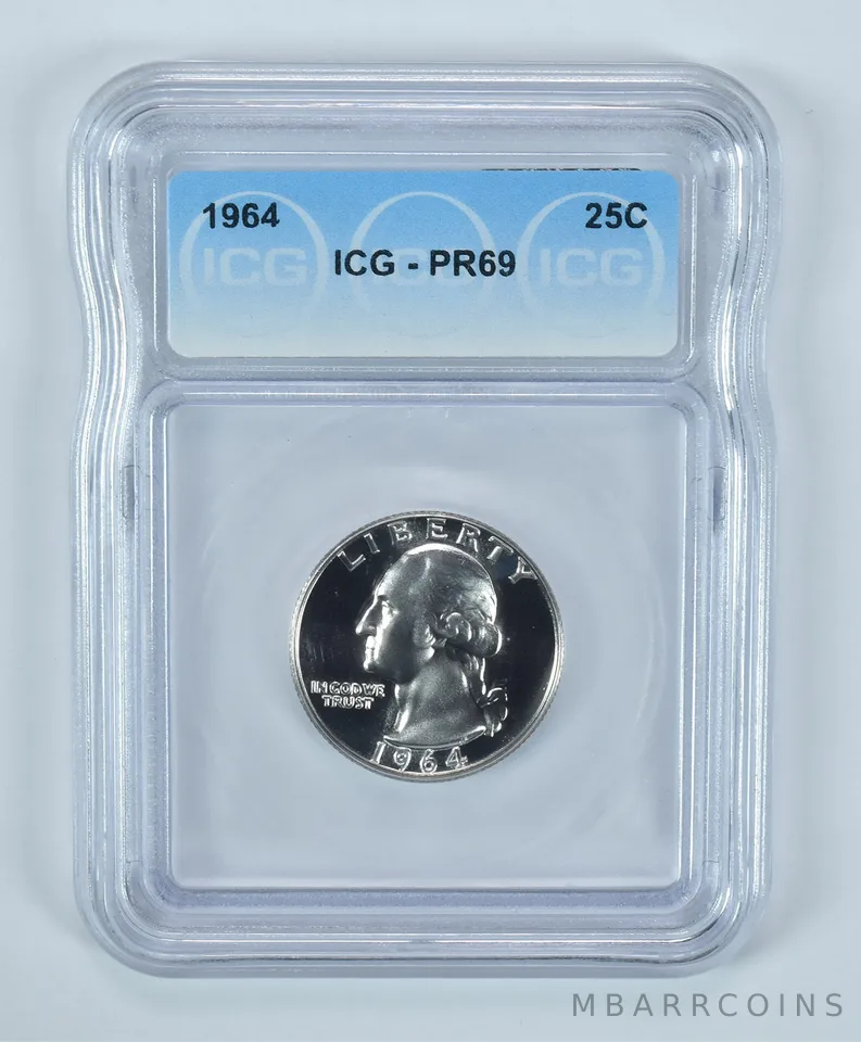 1964 Washington Quarter PR69 ICG