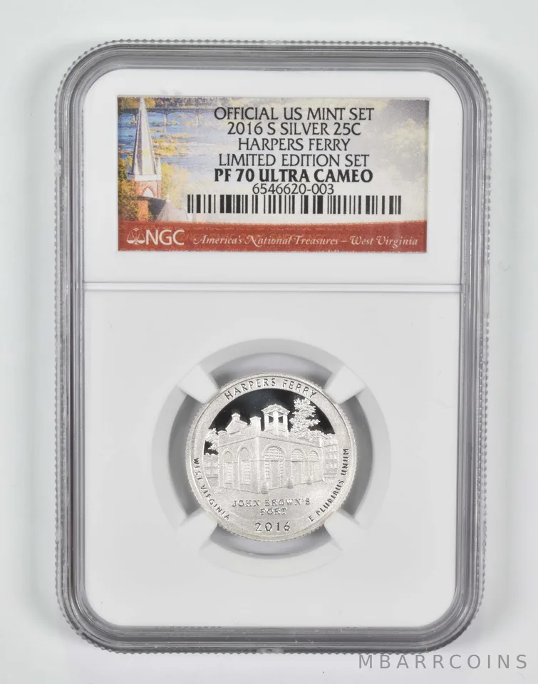 2016-S PF70 Silver Quarter Harpers Ferry NGC Special Limited Edition Set