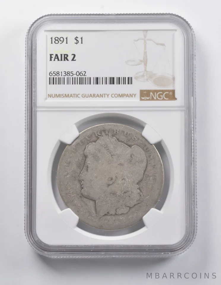 FAIR 2 1891 Morgan Silver Dollar NGC a6907