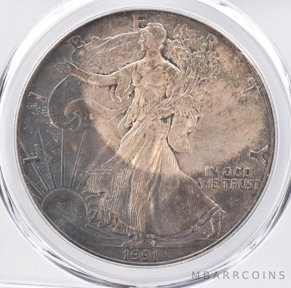 1991 American Silver Eagle MS62 PCGS Beautiful Tone *1515