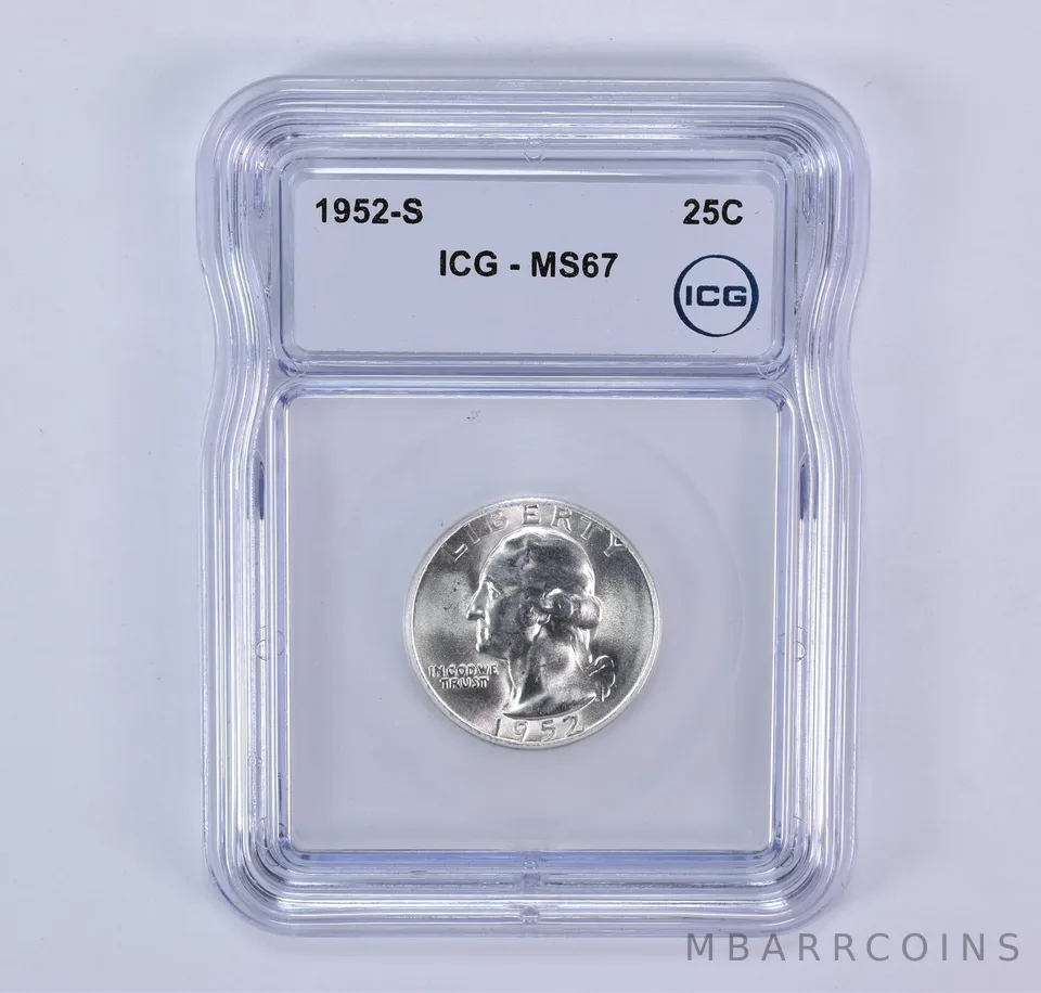 1952-S Washington Quarter MS67 ICG