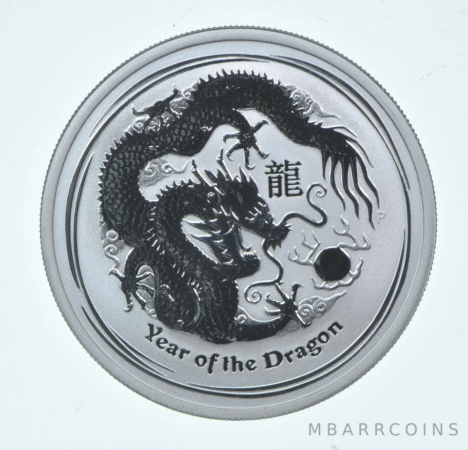 2012 P Australia 50 Cents Silver Lunar Year Of The Dragon 1/2 Oz