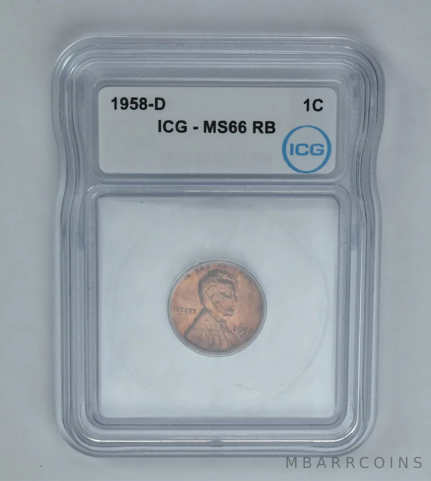 1958-D Lincoln Wheat Cent MS66 RB ICG Beautiful Tone a0998