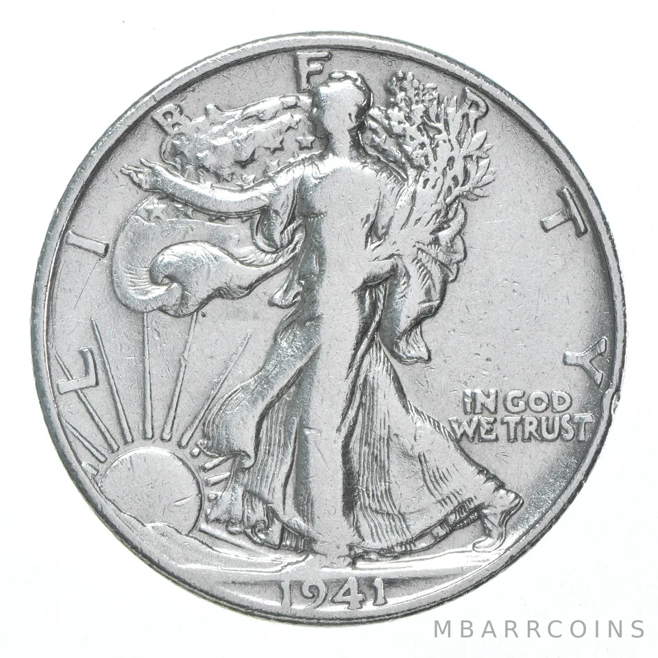 XF/AU 1941-D Walking Liberty Half Dollar Polished 90% Silver