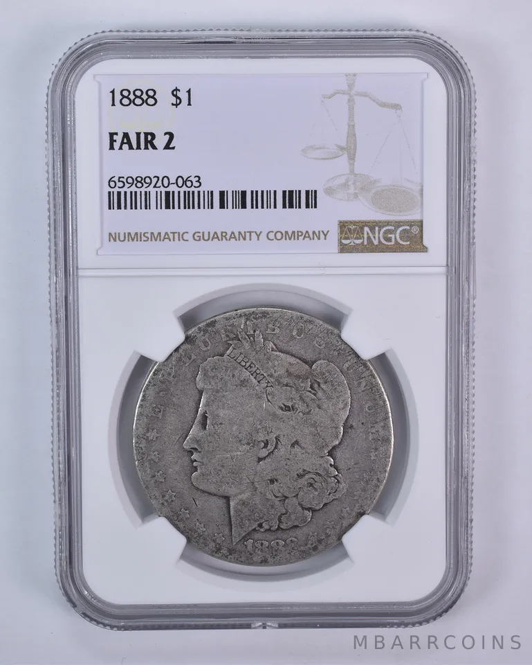 1888 Morgan Silver Dollar Fair 2 NGC Lowball
