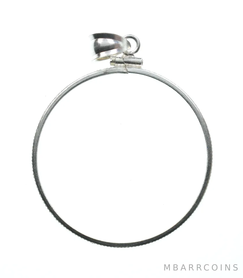 Sterling Silver 33 MM $1 Canadian Coin Bezel Pendant Frame Edge *2182