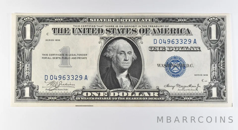 1935 $1 Silver Certificate Blue Seal Double Date *9594