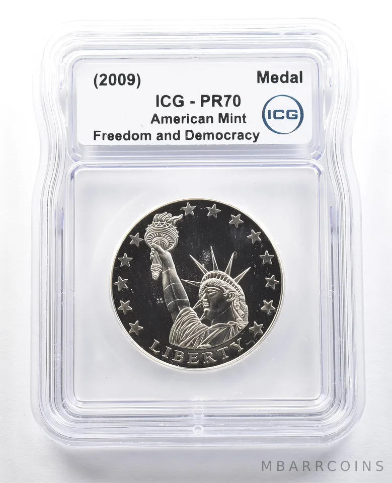 (2009) American Mint Medal Freedom And Democracy PR70 ICG *4869