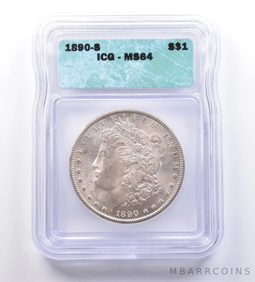 1890-S Morgan Silver Dollar MS64 ICG *8859