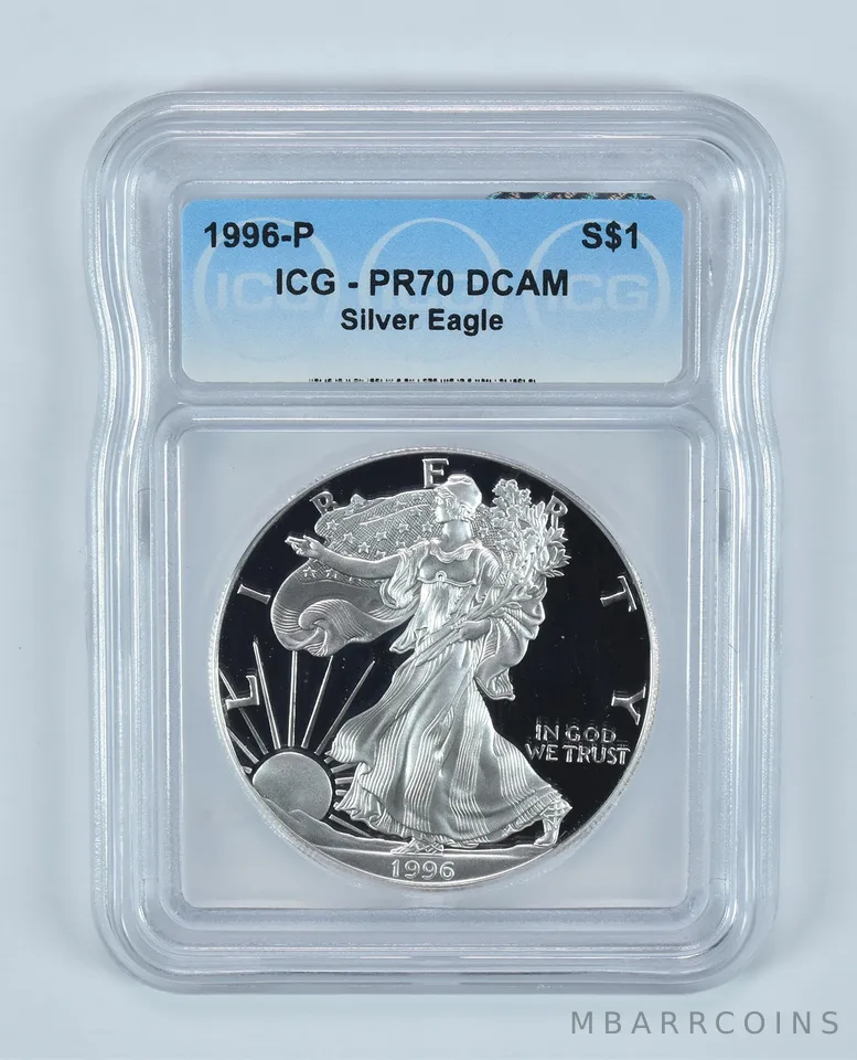 1996-P American Silver Eagle PR70 DCAM ICG