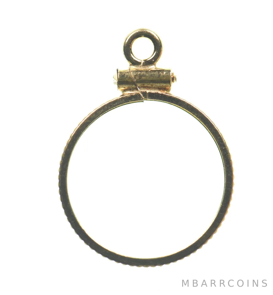12K 15mm GF $1 Gold Dollar Piece Type 2 Coin Bezel Pendant Frame Edge *1389