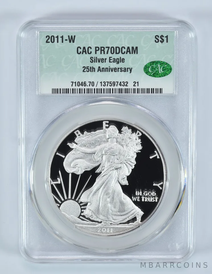 2011-W American Silver Eagle 25th Anniversary PR70 DCAM CAC CACg
