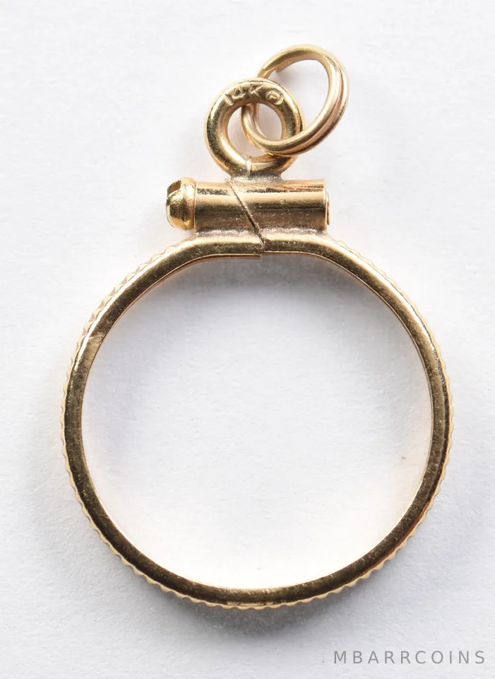 14kt Gold Coin Bezel 1/20 Panda 13.92mm 0.6g Chinese a9597