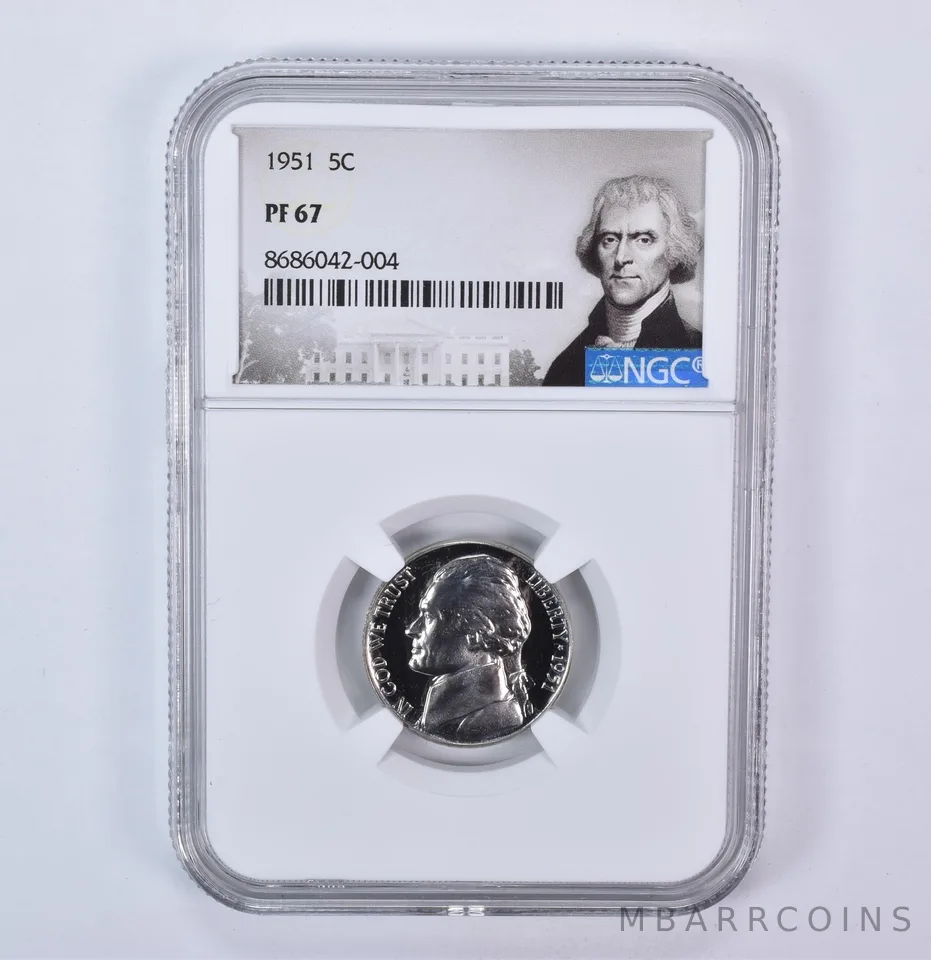 1951 Jefferson Nickel PF67 NGC Special Label