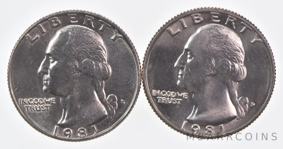 1981 P+D Washington Quarter Clad Unc Bundle