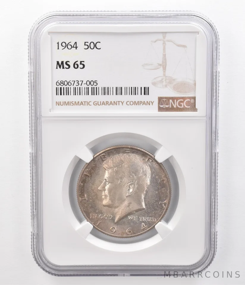 1964 Kennedy Half Dollar MS65 NGC Beautifully Toned *8616