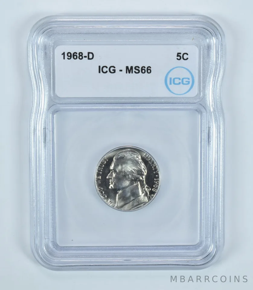 1968-D Jefferson Nickel MS66 ICG