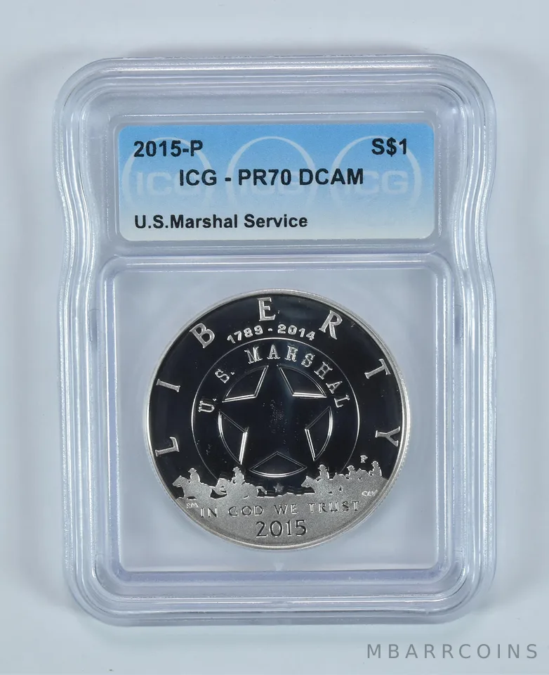 2015-P US Marshals Service Commemorative Silver Dollar PR70 DCAM ICG