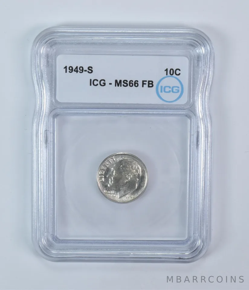 1949-S Roosevelt Dime MS66 FB ICG
