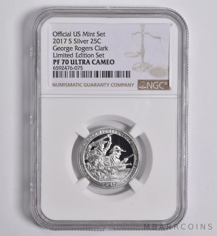 2017-S Silver George Rogers Clark Quarter Limited Edition PF70 UCAM NGC