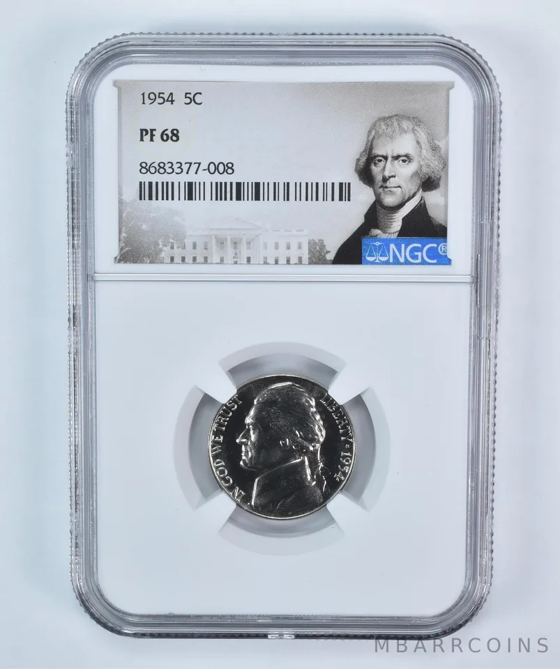 1954 Jefferson Nickel PF68 NGC Special Label