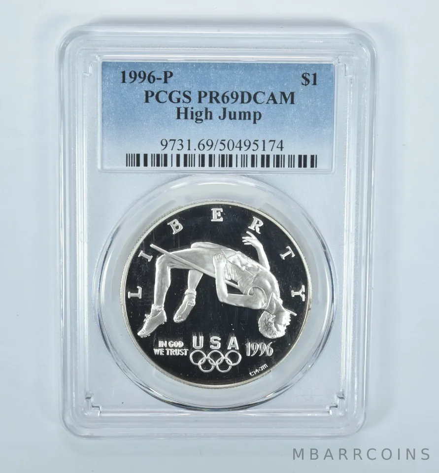1996-P Olympic High Jump Commemorative Silver Dollar PR69 DCAM PCGS
