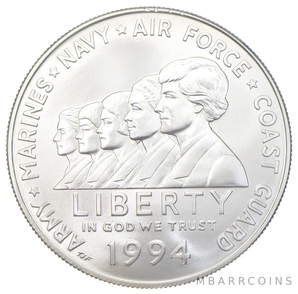 1994-W Unc Military Women Commemorative Silver Dollar $1