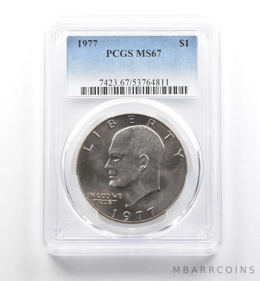 1977 Eisenhower $1 MS67 PCGS Blue Label