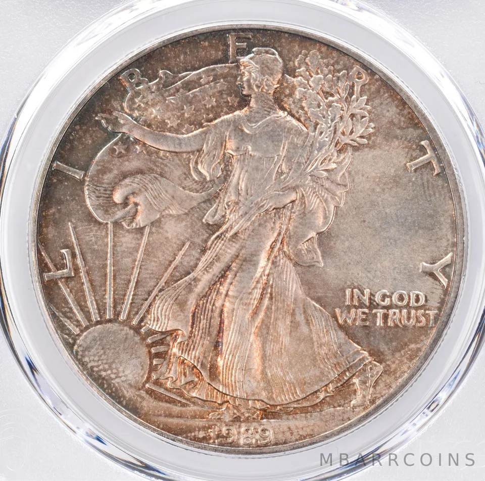 1989 American Silver Eagle MS68 PCGS Beautiful Tone *1289