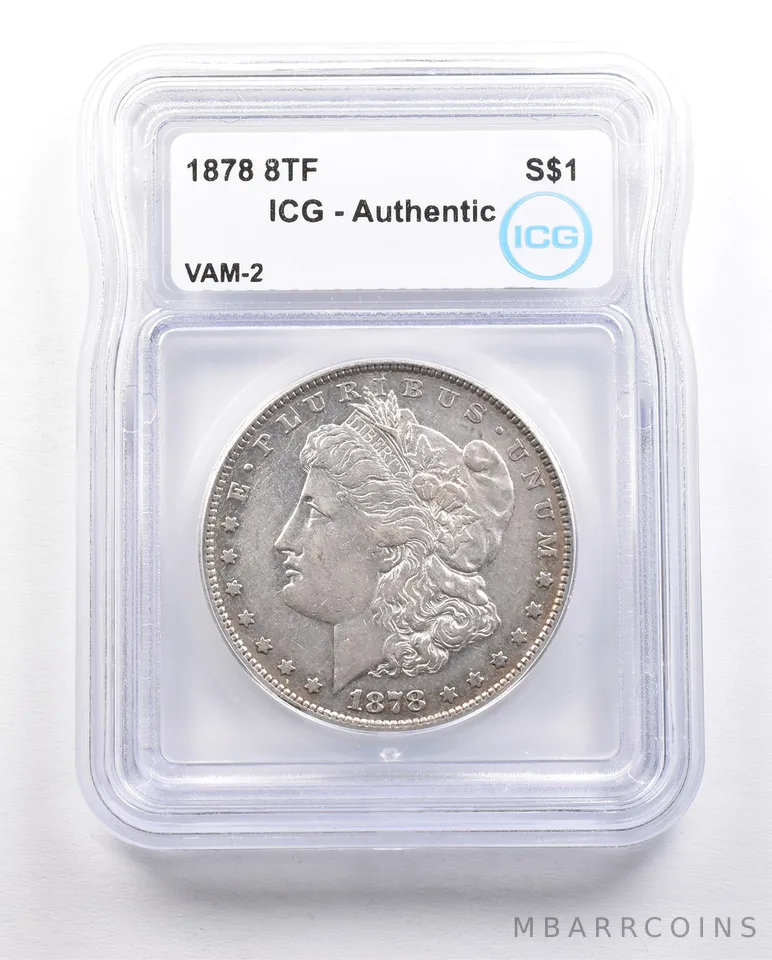 1878 8TF Morgan Silver Dollar VAM-2 Authentic ICG *5847
