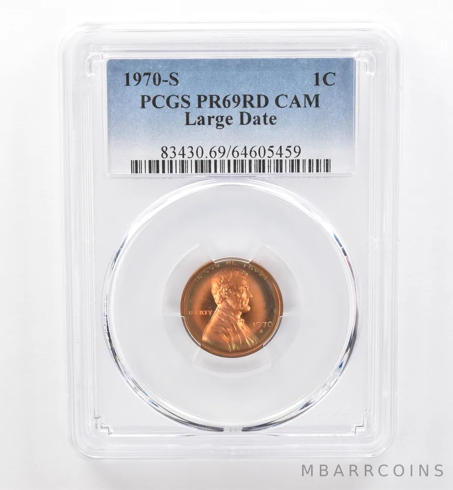 1970-S Lincoln Memorial Cent Large Date PR69 RD CAM PCGS Beautiful Tone *6589