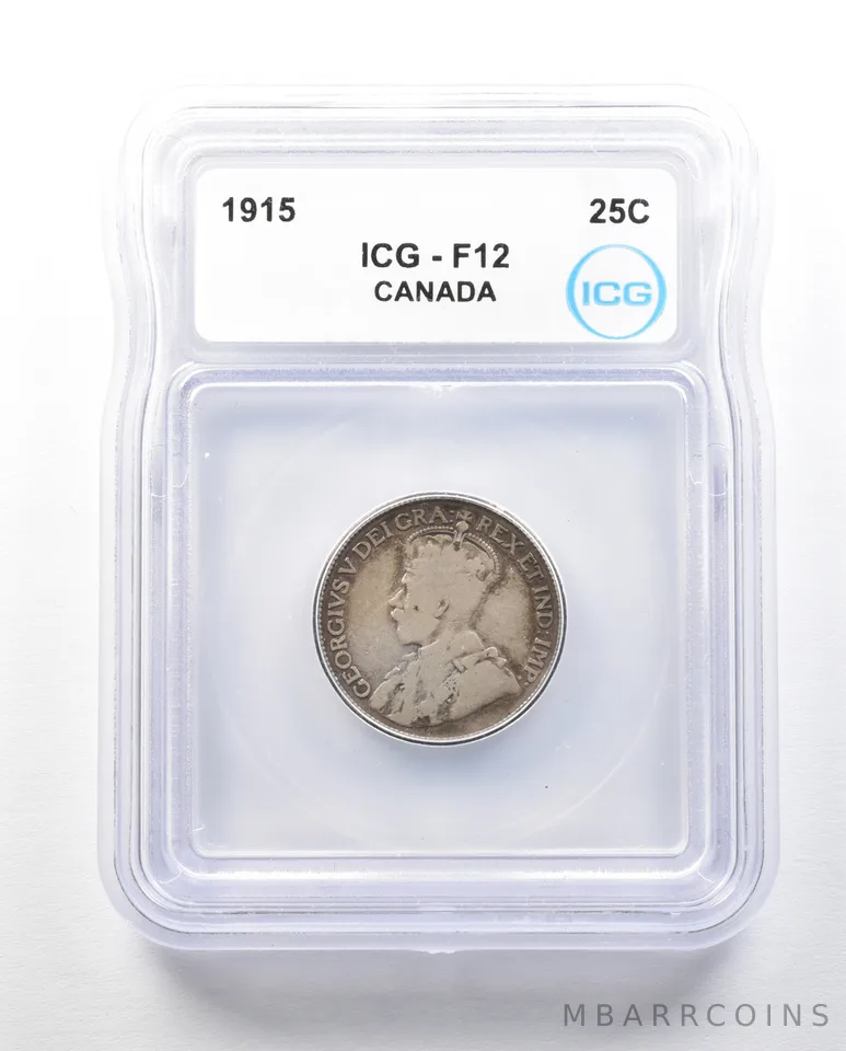 1915 Canada 25 Cents F12 ICG a0503