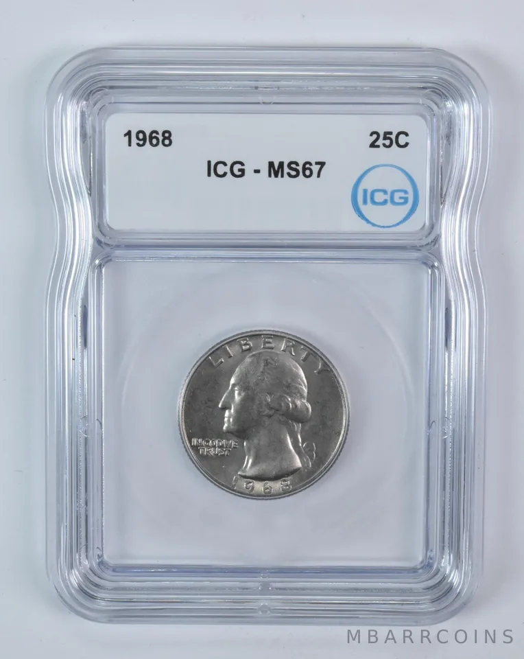 1968 Washington Quarter MS67 ICG